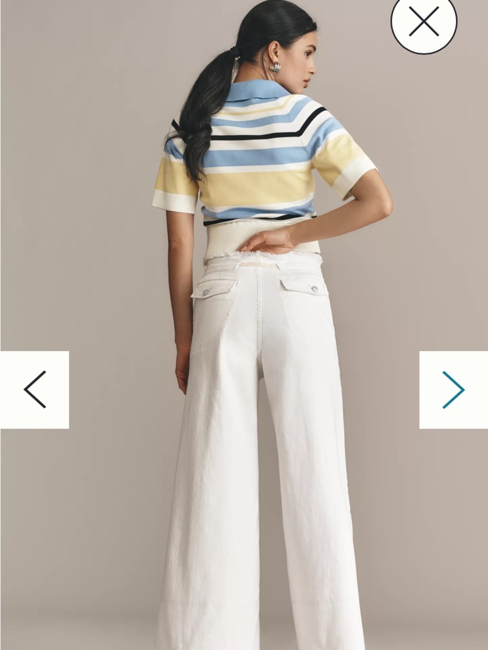 Anthro The Full Raver High-Rise Wide Leg Jeans Pilcro Cream $178 nwot summer - Picture 3 of 11